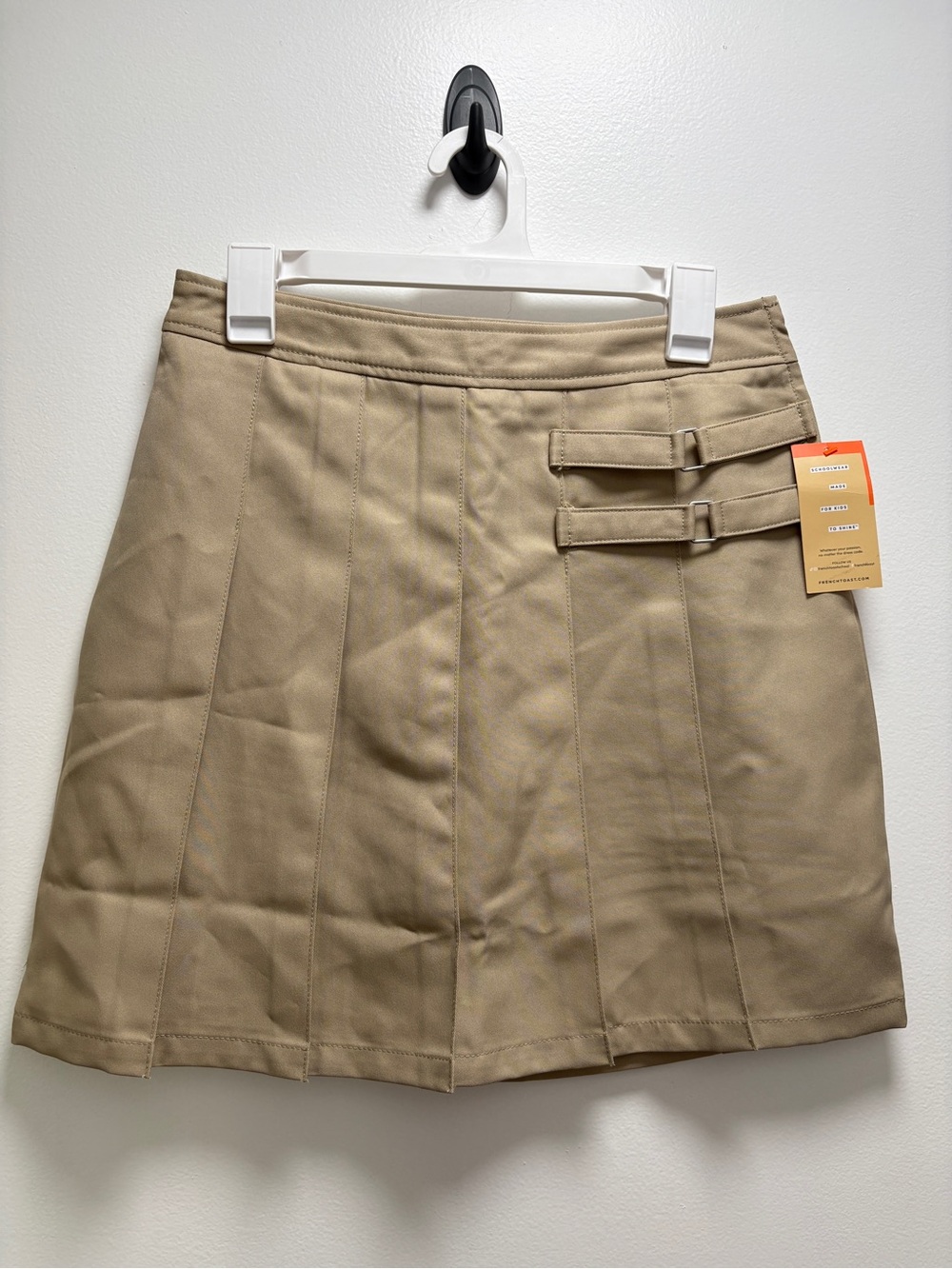 French Toast Khaki Dual-Buckle Pleated Uniform Skirt Back to School